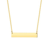Engraved Bar Necklace Personalized Stainless Steel Handwriting Pendant