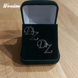 Personalized Stainless Steel Letter Cufflinks for Women