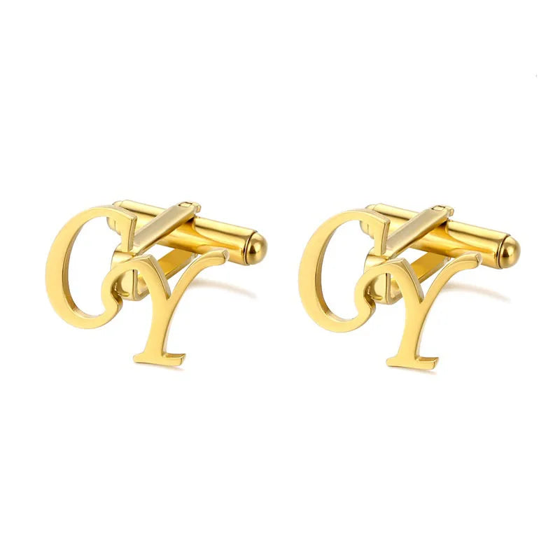 Personalized Stainless Steel Letter Cufflinks for Women