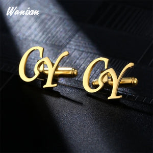 Personalized Stainless Steel Letter Cufflinks for Women
