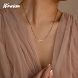 Personalized Stainless Steel Name Necklace Box Chain Pendant Jewelry