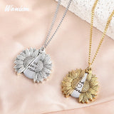 Sunflower Name Picture Pendant Locket Necklace