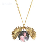 Sunflower Name Picture Pendant Locket Necklace