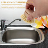 Wooden Dish Brush with 6 Replacement Brush Heads