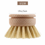 Wooden Dish Brush with 6 Replacement Brush Heads