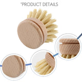 Wooden Dish Brush with 6 Replacement Brush Heads