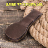 Leather Watch&Bracelet Storage Bag, Portable Travel Zipper Pouch