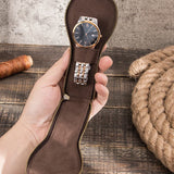 Leather Watch&Bracelet Storage Bag, Portable Travel Zipper Pouch