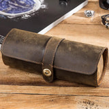 Watch Case Storage Watch Band Holder Faux Leather Suction Buckle Roll