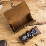 Watch Case Storage Watch Band Holder Faux Leather Suction Buckle Roll