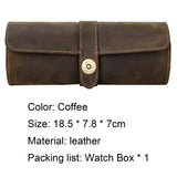 Watch Case Storage Watch Band Holder Faux Leather Suction Buckle Roll