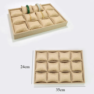 Multi-Grid Jewelry Storage Case Watch Display Tray Ring Pendant Plate Organizer