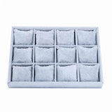 Watch Jewelry Tray Organizer 12 Grid Pillows Bracelet Display Holder