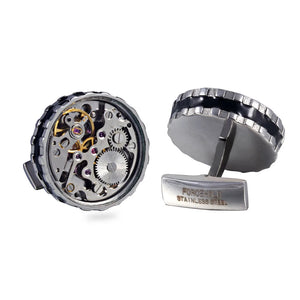 Mechanical Movement Tuxedo Cufflinks