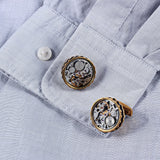Mechanical Movement Cufflinks with Gear Edge Detail