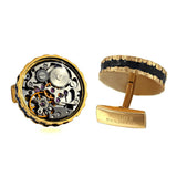 Mechanical Movement Cufflinks with Gear Edge Detail