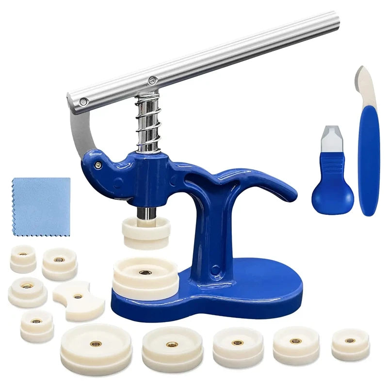 Watch Press Tool with 12 Dies, Suitable for Watches (18-50mm)