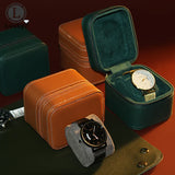 PU Leather Watch Storage Box Portable Zipper Bag Jewelry Organizer