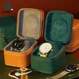PU Leather Watch Storage Box Portable Zipper Bag Jewelry Organizer