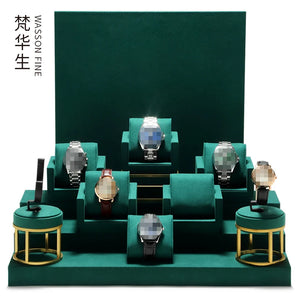 Metal Dark Green Ladder Display Rack for Watch Show Window