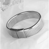 Wide Men's Bracelet Stainless Steel Magnetic Clasp Punk Streetwear