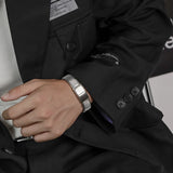 Wide Men's Bracelet Stainless Steel Magnetic Clasp Punk Streetwear