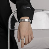 Wide Men's Bracelet Stainless Steel Magnetic Clasp Punk Streetwear