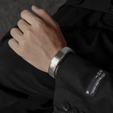 Wide Men's Bracelet Stainless Steel Magnetic Clasp Punk Streetwear