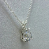 Water Drop 3Ct AAAAA Zircon Pendant Silver Wedding Pendants Necklace For Women