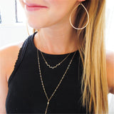Water Drop Big Hoop Earrings Real Filled Vintage Jewelry Orecchini Brincos