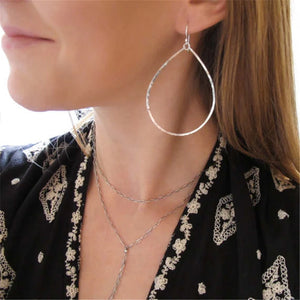 Water Drop Big Hoop Earrings Real Filled Vintage Jewelry Orecchini Brincos