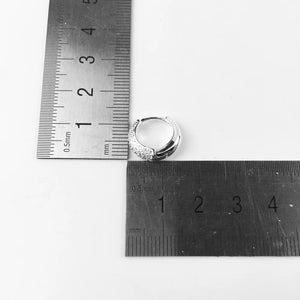 Water Drop CZ Hoop Earrings, 925 Silver Career Gift