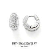 Water Drop CZ Hoop Earrings, 925 Silver Career Gift