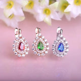 Water Drop Crystal Bridal Earrings Copper Stud Earring
