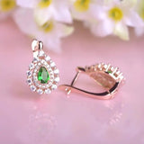 Water Drop Crystal Bridal Earrings Copper Stud Earring