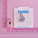 Water Drop Crystal Bridal Earrings Copper Stud Earring