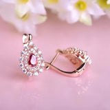 Water Drop Crystal Bridal Earrings Copper Stud Earring