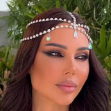 Crystal Hair Chain Headpiece Wedding Bride Rhinestone Headband