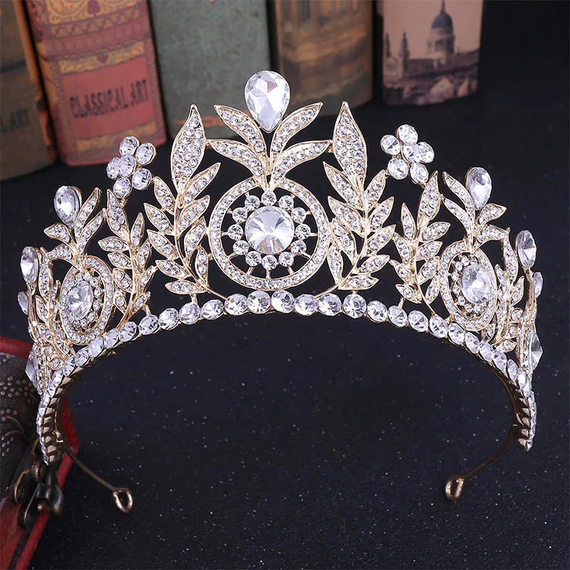 Large Bridal Tiara Crown Headpiece Pageant Hair Jewelry Wedding Hair Accessory