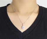 Water Drop Diamond Pendant 925 Silver Necklace Charm for Women