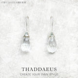 Crystal Water Drop Earrings - 925 Sterling Silver