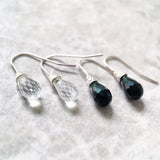 Crystal Water Drop Earrings - 925 Sterling Silver