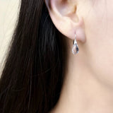 Crystal Water Drop Earrings - 925 Sterling Silver