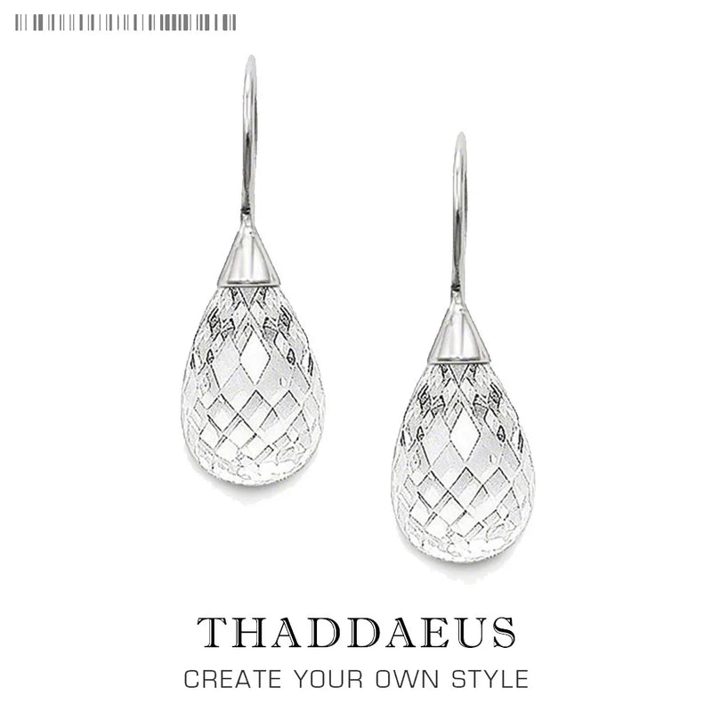 Crystal Water Drop Earrings - 925 Sterling Silver