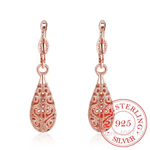 Sterling Silver Water Drop Dangle Earrings for Women Wedding Jewelry