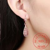 Sterling Silver Water Drop Dangle Earrings for Women Wedding Jewelry