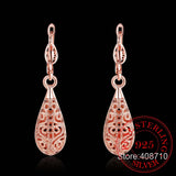 Sterling Silver Water Drop Dangle Earrings for Women Wedding Jewelry