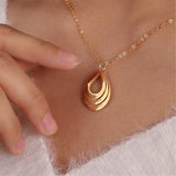 Water Drop Engrave 3 Names Pendant Necklace Personalized Family Gift