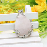 Pink Crystal Pendant Natural Stone Beads Jewelry Making