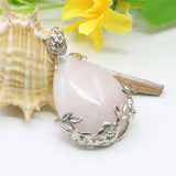 Pink Crystal Pendant Natural Stone Beads Jewelry Making